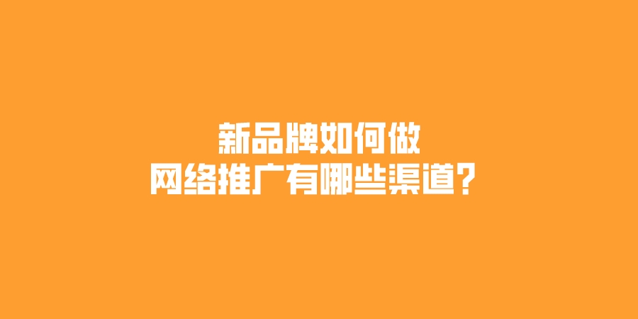 新品牌如何做网络推广有哪些渠道？